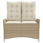 Garden recliner with beige synthetic rattan cushions by , garden benches - Ref: Foro24-368239, Price: 184,90 €, Discount: %