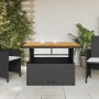 Mesa de jardín madera de acacia y ratán PE negro 110x110x71 cm de , Mesas de jardín - Ref: Foro24-368272, Precio: 162,12 €, D...