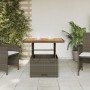 Mesa de jardín ratán sintético y madera acacia gris 80x80x71 cm de , Mesas de jardín - Ref: Foro24-368270, Precio: 135,12 €, ...