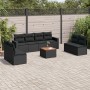 8-teiliges Gartensofa-Set und schwarze synthetische Rattankissen von , Gartensets - Ref: Foro24-3224081, Preis: 478,59 €, Rab...