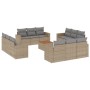 Garden sofa set with cushions 13 pieces beige synthetic rattan by , Garden sets - Ref: Foro24-3224057, Price: 987,63 €, Disco...