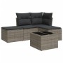 Gartensofa-Set mit Kissen, 5-teilig, graues synthetisches Rattan von , Gartensets - Ref: Foro24-3249329, Preis: 296,47 €, Rab...