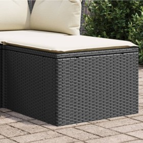 Black synthetic rattan garden stool and cushion 55x55x37cm by , Outdoor ottomans - Ref: Foro24-366001, Price: 54,99 €, Discou...