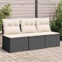 3-seater garden sofa with PE rattan cushions in black by , Outdoor sofas - Ref: Foro24-366015, Price: 151,53 €, Discount: %