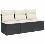 3-seater garden sofa with PE rattan cushions in black by , Outdoor sofas - Ref: Foro24-366015, Price: 151,53 €, Discount: %