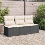 3-seater garden sofa with PE rattan cushions in black by , Outdoor sofas - Ref: Foro24-366015, Price: 151,53 €, Discount: %