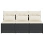 3-seater garden sofa with PE rattan cushions in black by , Outdoor sofas - Ref: Foro24-366015, Price: 151,53 €, Discount: %