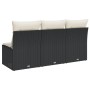 3-seater garden sofa with PE rattan cushions in black by , Outdoor sofas - Ref: Foro24-366015, Price: 151,53 €, Discount: %