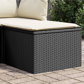 Black synthetic rattan garden stool and cushion 55x55x37cm by , Outdoor ottomans - Ref: Foro24-366003, Price: 67,99 €, Discou...