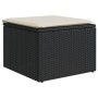 Black synthetic rattan garden stool and cushion 55x55x37cm by , Outdoor ottomans - Ref: Foro24-366003, Price: 72,43 €, Discou...