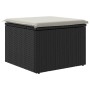 Black synthetic rattan garden stool and cushion 55x55x37cm by , Outdoor ottomans - Ref: Foro24-366003, Price: 72,43 €, Discou...