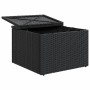 Black synthetic rattan garden stool and cushion 55x55x37cm by , Outdoor ottomans - Ref: Foro24-366003, Price: 72,43 €, Discou...