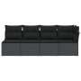 4-seater garden sofa with black synthetic rattan cushions by , Outdoor sofas - Ref: Foro24-365964, Price: 231,72 €, Discount: %