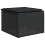 Garden stool and black synthetic rattan cushion 55x55x37cm by , Outdoor ottomans - Ref: Foro24-365966, Price: 52,71 €, Discou...