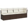 Gartensofa mit Kissen, 4-Sitzer, braunes synthetisches Rattan von , Outdoor-Sofas - Ref: Foro24-366202, Preis: 267,99 €, Raba...