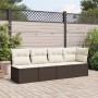 Gartensofa mit Kissen, 4-Sitzer, braunes synthetisches Rattan von , Outdoor-Sofas - Ref: Foro24-366202, Preis: 267,99 €, Raba...