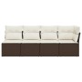 Gartensofa mit Kissen, 4-Sitzer, braunes synthetisches Rattan von , Outdoor-Sofas - Ref: Foro24-366202, Preis: 267,99 €, Raba...