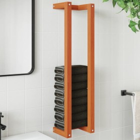 Waxed brown solid pine wood towel rack 23x18x90 cm by , Towel racks - Ref: Foro24-844474, Price: 22,74 €, Discount: %