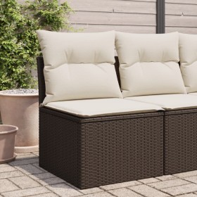 Garden sofa without armrests with brown PE rattan cushions by , Outdoor sofas - Ref: Foro24-366199, Price: 62,99 €, Discount: %