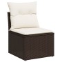 Garden sofa without armrests with brown PE rattan cushions by , Outdoor sofas - Ref: Foro24-366199, Price: 65,67 €, Discount: %