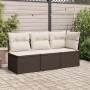 Garden sofa without armrests with brown PE rattan cushions by , Outdoor sofas - Ref: Foro24-366199, Price: 65,67 €, Discount: %