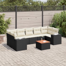 8-teiliges Gartensofa-Set und schwarze synthetische Rattankissen von , Gartensets - Ref: Foro24-3257687, Preis: 506,34 €, Rab...