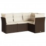 4-piece garden sofa set and brown synthetic rattan cushions by , Garden sets - Ref: Foro24-3217583, Price: 286,47 €, Discount: %