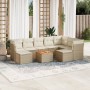 Gartensofa-Set mit beigen Kissen, 10-teilig, synthetisches Rattan von , Gartensets - Ref: Foro24-3223965, Preis: 729,85 €, Ra...