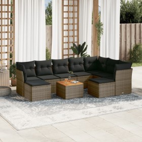 10-piece garden sofa set with gray synthetic rattan cushions by , Garden sets - Ref: Foro24-3223967, Price: 613,66 €, Discoun...