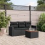 4-piece garden sofa set with black synthetic rattan cushions by , Garden sets - Ref: Foro24-3223990, Price: 224,58 €, Discoun...