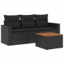 4-piece garden sofa set with black synthetic rattan cushions by , Garden sets - Ref: Foro24-3223990, Price: 224,58 €, Discoun...