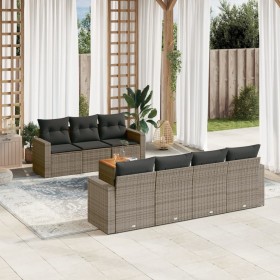 8-piece garden sofa set and gray synthetic rattan cushions by , Garden sets - Ref: Foro24-3224030, Price: 529,77 €, Discount: %