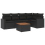 6-piece garden sofa set and black synthetic rattan cushions by , Garden sets - Ref: Foro24-3224109, Price: 354,09 €, Discount: %