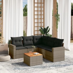 6-teiliges Gartenmöbel-Set und graue synthetische Rattankissen von , Gartensets - Ref: Foro24-3224121, Preis: 396,76 €, Rabat...