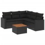 6-teiliges Gartensofa-Set und schwarze synthetische Rattankissen von , Gartensets - Ref: Foro24-3224116, Preis: 354,09 €, Rab...