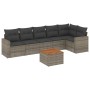 Set de sofás de jardín 7 piezas con cojines ratán PE gris de , Conjuntos de jardín - Ref: Foro24-3224135, Precio: 451,74 €, D...