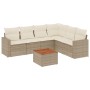 7-teiliges Gartensofa-Set und beigefarbene synthetische Rattankissen von , Gartensets - Ref: Foro24-3224140, Preis: 524,87 €,...