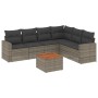 7-piece garden sofa set with gray PE rattan cushions by , Garden sets - Ref: Foro24-3224142, Price: 452,99 €, Discount: %