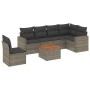 7-piece garden sofa set with gray PE rattan cushions by , Garden sets - Ref: Foro24-3224149, Price: 452,99 €, Discount: %