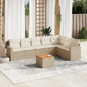 Gartensofa-Set mit beigen Kissen 8 Stück PE-Rattan von , Gartensets - Ref: Foro24-3224154, Preis: 639,33 €, Rabatt: %