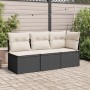 Garden corner sofa with black synthetic rattan cushions by , Outdoor sofas - Ref: Foro24-365997, Price: 87,25 €, Discount: %