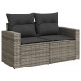 Gartensofa mit Kissen, 2-Sitzer, graues synthetisches Rattan von , Outdoor-Sofas - Ref: Foro24-366140, Preis: 240,03 €, Rabat...