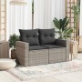 Garden sofa with cushions 2 seater gray synthetic rattan by , Outdoor sofas - Ref: Foro24-366140, Price: 240,03 €, Discount: %