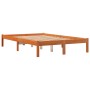 Estructura de cama madera maciza pino marrón cera 140x190 cm de , Camas y somieres - Ref: Foro24-844845, Precio: 79,22 €, Des...