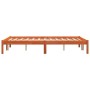 Estructura de cama madera maciza pino marrón cera 140x190 cm de , Camas y somieres - Ref: Foro24-844845, Precio: 79,22 €, Des...