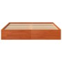 Estructura de cama madera maciza pino marrón cera 140x190 cm de , Camas y somieres - Ref: Foro24-844826, Precio: 97,37 €, Des...