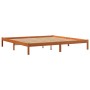 Solid wax brown pine wood bed frame 180x200 cm by , Beds and slatted bases - Ref: Foro24-844866, Price: 91,46 €, Discount: %