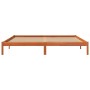 Solid wax brown pine wood bed frame 180x200 cm by , Beds and slatted bases - Ref: Foro24-844866, Price: 91,46 €, Discount: %