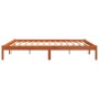 Solid wax brown pine wood bed frame 180x200 cm by , Beds and slatted bases - Ref: Foro24-844866, Price: 91,46 €, Discount: %