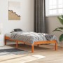 Estructura de cama madera maciza pino marrón cera 100x200 cm de , Camas y somieres - Ref: Foro24-844851, Precio: 65,42 €, Des...